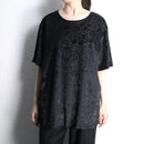 shadow floral pattern velour tee