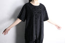 shadow floral pattern velour tee