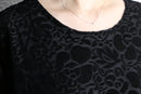 shadow floral pattern velour tee