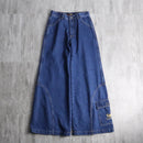 super wide rave indigo denim pants