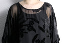 black floral sheer poncho