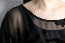 black floral sheer poncho