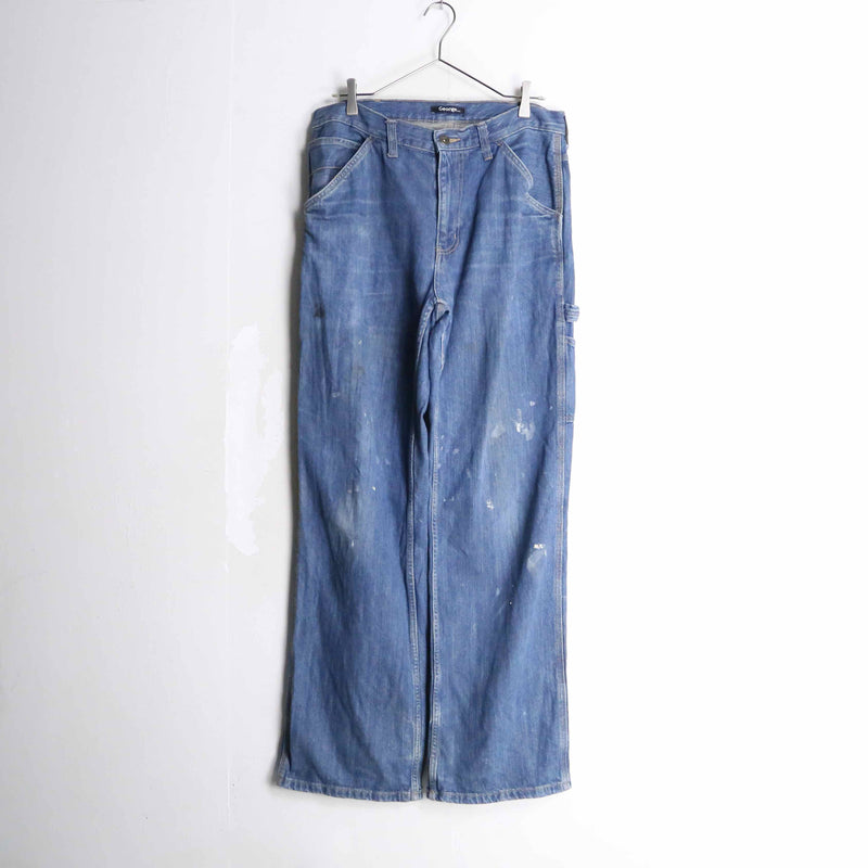 painted design painter wide denim pants