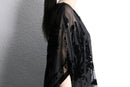black floral sheer poncho