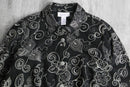 monotone botanical embroidery jacket