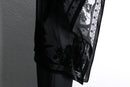 black floral sheer poncho