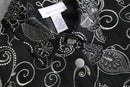 monotone botanical embroidery jacket