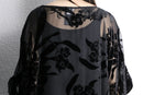 black floral sheer poncho