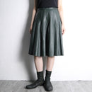 dark green leather skirt