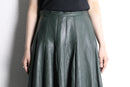 dark green leather skirt
