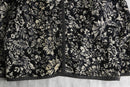 monotone botanical jacquard jacket