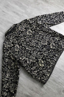 monotone botanical jacquard jacket