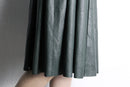 dark green leather skirt