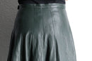 dark green leather skirt