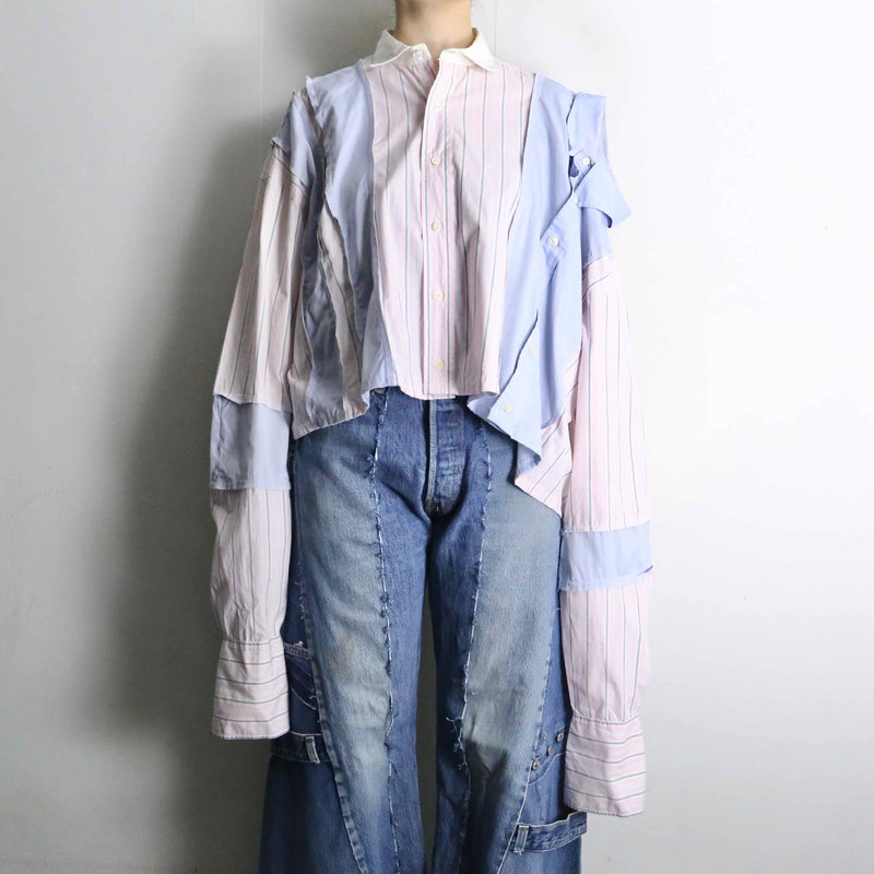 "Re:make" asymmetry docking short length shirt