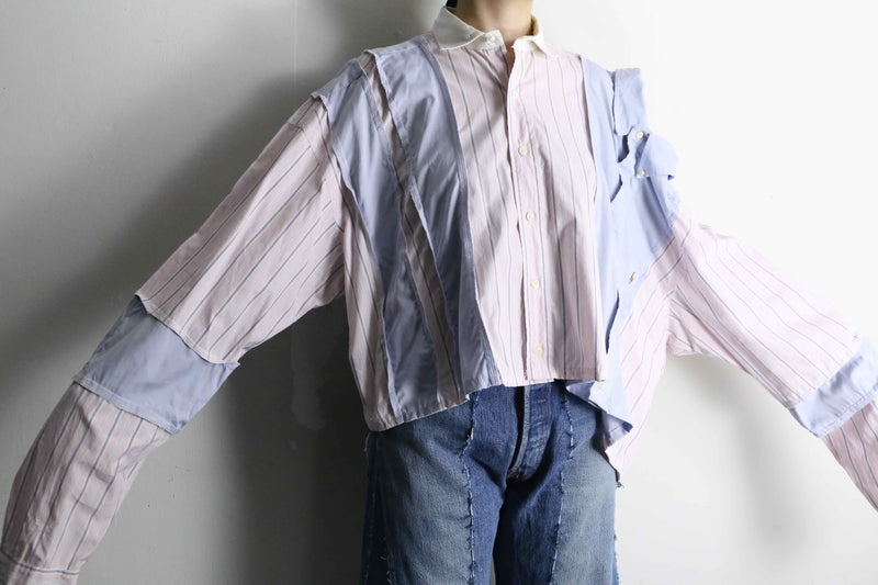 "Re:make" asymmetry docking short length shirt