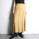 beige suede leather skirt