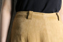 beige suede leather skirt