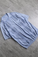 light blue half zip S/S knit polo shirt