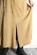 beige suede leather skirt