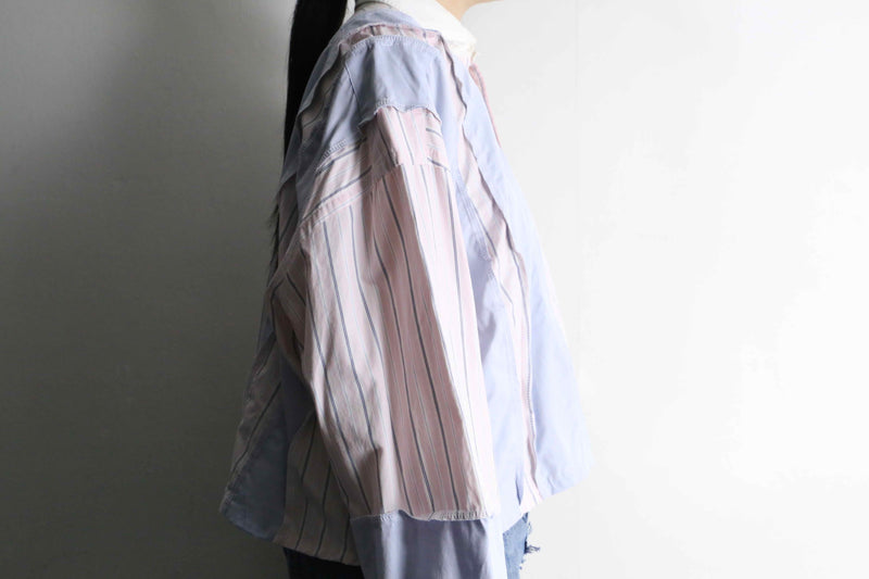 "Re:make" asymmetry docking short length shirt