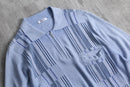 light blue half zip S/S knit polo shirt