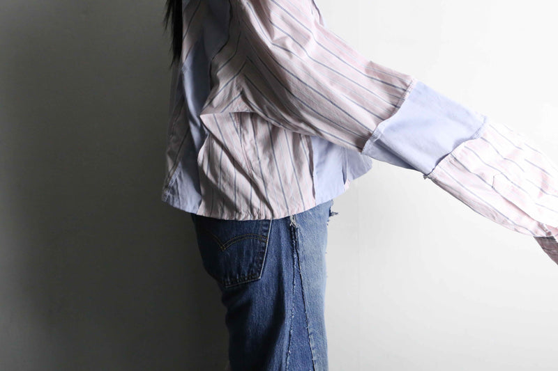 "Re:make" asymmetry docking short length shirt