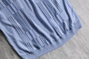 light blue half zip S/S knit polo shirt