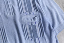 light blue half zip S/S knit polo shirt