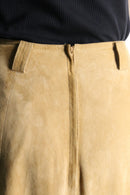 beige suede leather skirt