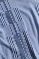 light blue half zip S/S knit polo shirt