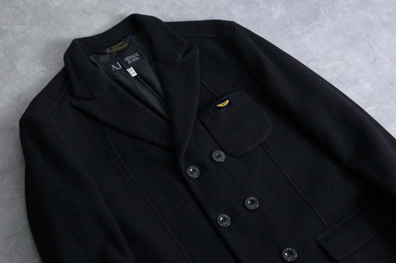 1990s ARMANI JEANS melton wool pea coat