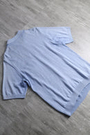 light blue half zip S/S knit polo shirt
