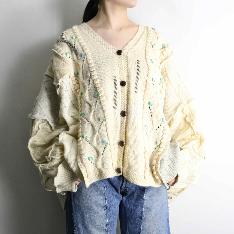 "Re:make" short length knit cardigan