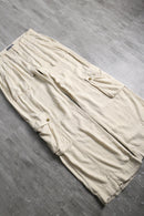 linen rayon ivory wide cargo pants