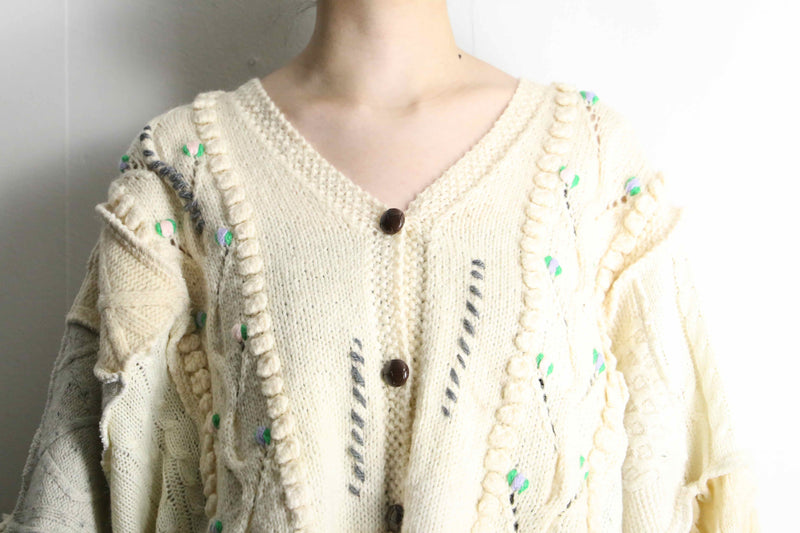 "Re:make" short length knit cardigan