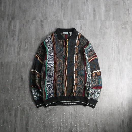 1990-00s ALFANI 3D knit polo