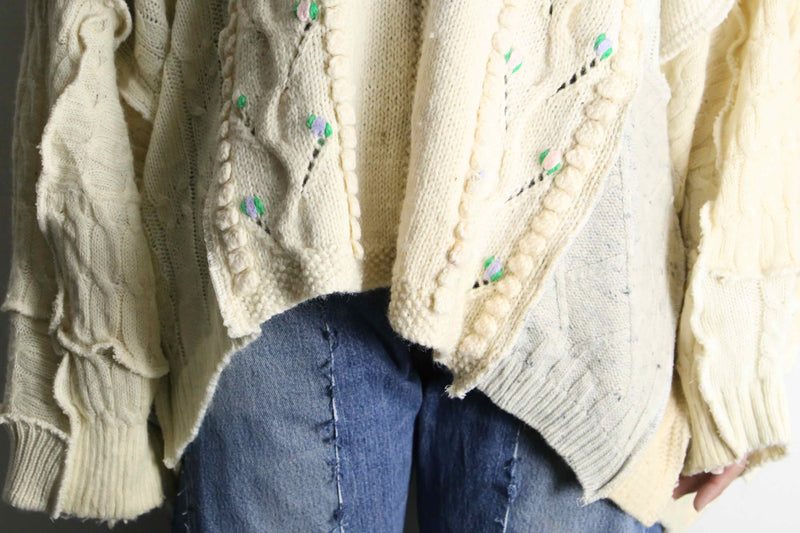 "Re:make" short length knit cardigan