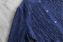 Indigo pleats design jacket