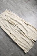 linen rayon ivory wide cargo pants