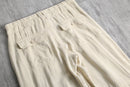 linen rayon ivory wide cargo pants