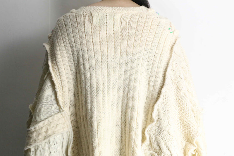 "Re:make" short length knit cardigan