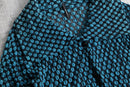 teal dot pattern asymmetric sheer jacket