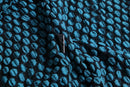 teal dot pattern asymmetric sheer jacket