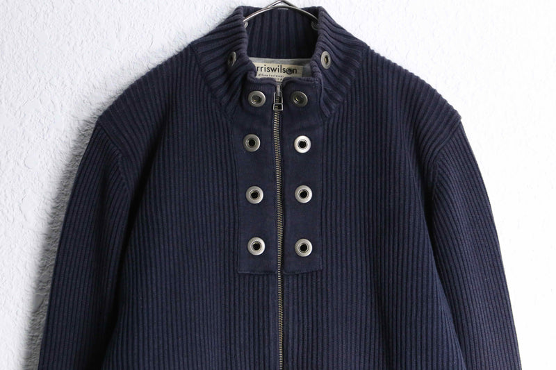 black eyelet gimmick drivers knit
