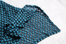 teal dot pattern asymmetric sheer jacket