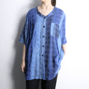 gradation color block design s/s shirts