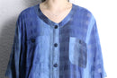 gradation color block design s/s shirts