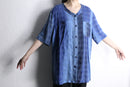 gradation color block design s/s shirts
