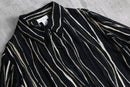 art stripe rayon sheer shirt